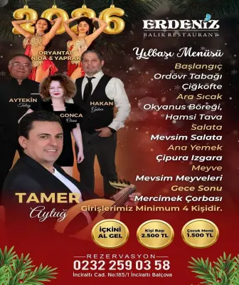 İzmir Yılbaşı 2026 Erdeniz Restaurant Programı
