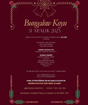 Bungalow Koyu Otel Şile İstanbul Yılbaşı Programı 2026