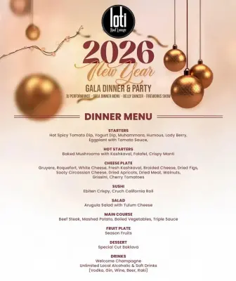 Loti Roof Lounge Restaurant İstanbul Yılbaşı Programı 2026