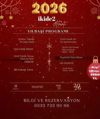 İzmir İkide2 Alaçatı Yılbaşı Programı 2026