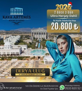 Kaya Artemis Resort & Casino Hotel Yılbaşı Programı 2026