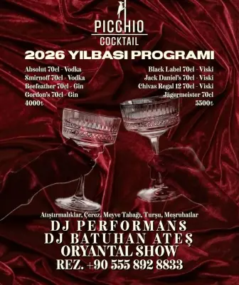 Picchio Cocktail Manisa Yılbaşı Programı 2026