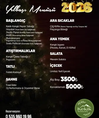 Kekik Restaurant Gaziantep Yılbaşı Programı 2026