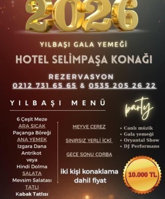 Hotel Selimpaşa Konağı Hotel İstanbul Yılbaşı Programı 2026