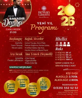 Revan Garden İstanbul Yılbaşı Programı 2026