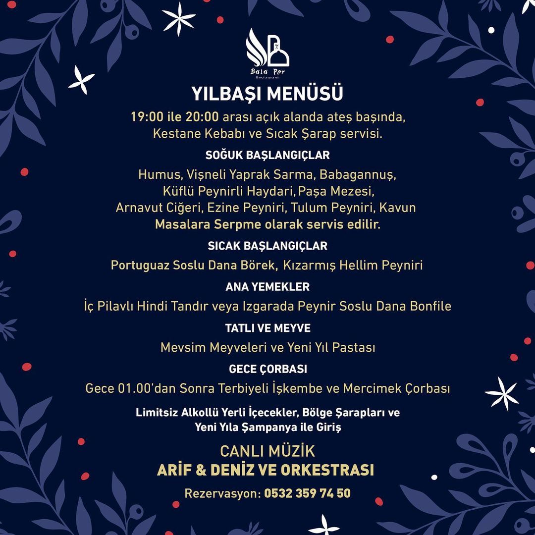 Bala Per Restaurant Kapadokya Yılbaşı Programı 2022