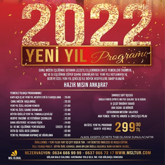 Gölan Restaurant Ankara Yılbaşı Programı 2022