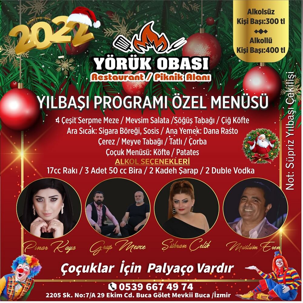 Yörük Obası Restaurant İzmir Yılbaşı Programı 2022