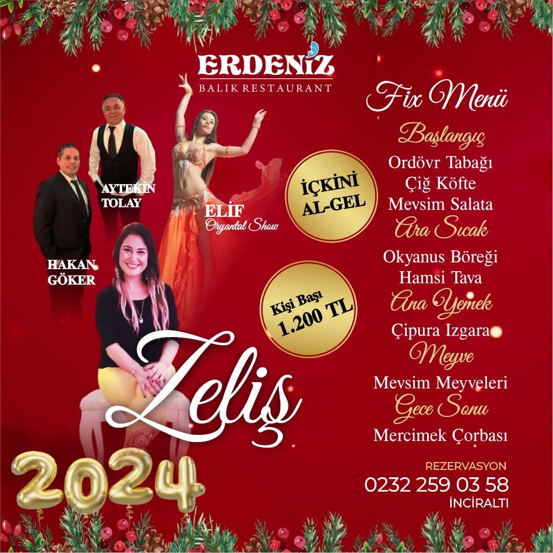 İzmir Erdeniz Restaurant Yılbaşı Programı 2024