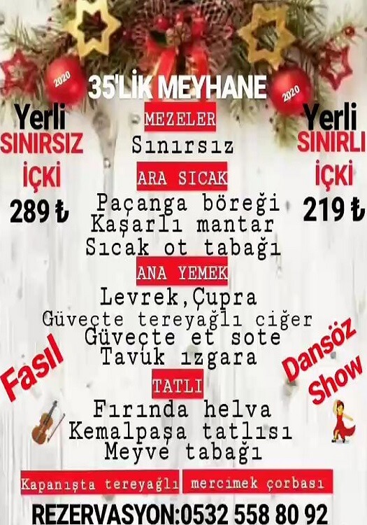 35'lik Meyhane İzmir Yılbaşı Programı 2020