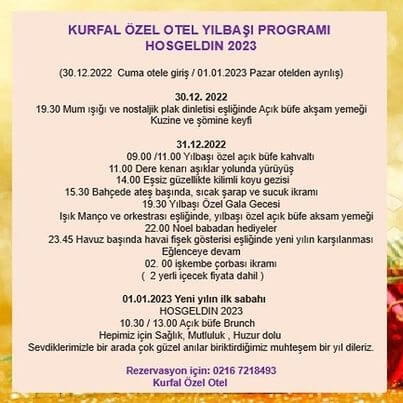 Ağva Kurfal Otel İstanbul Yılbaşı Programı 2023