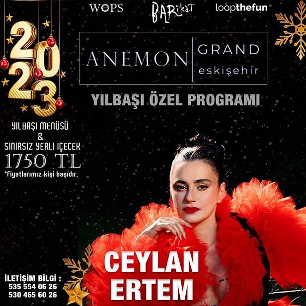 Anemon Hotel Eskişehir Yılbaşı Programı 2023