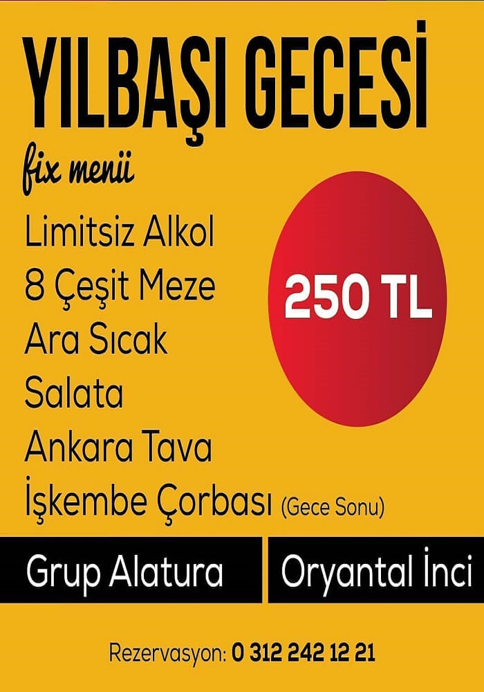 Ankara Balat Çayyolu Meyhanesi Yılbaşı Programı 2020