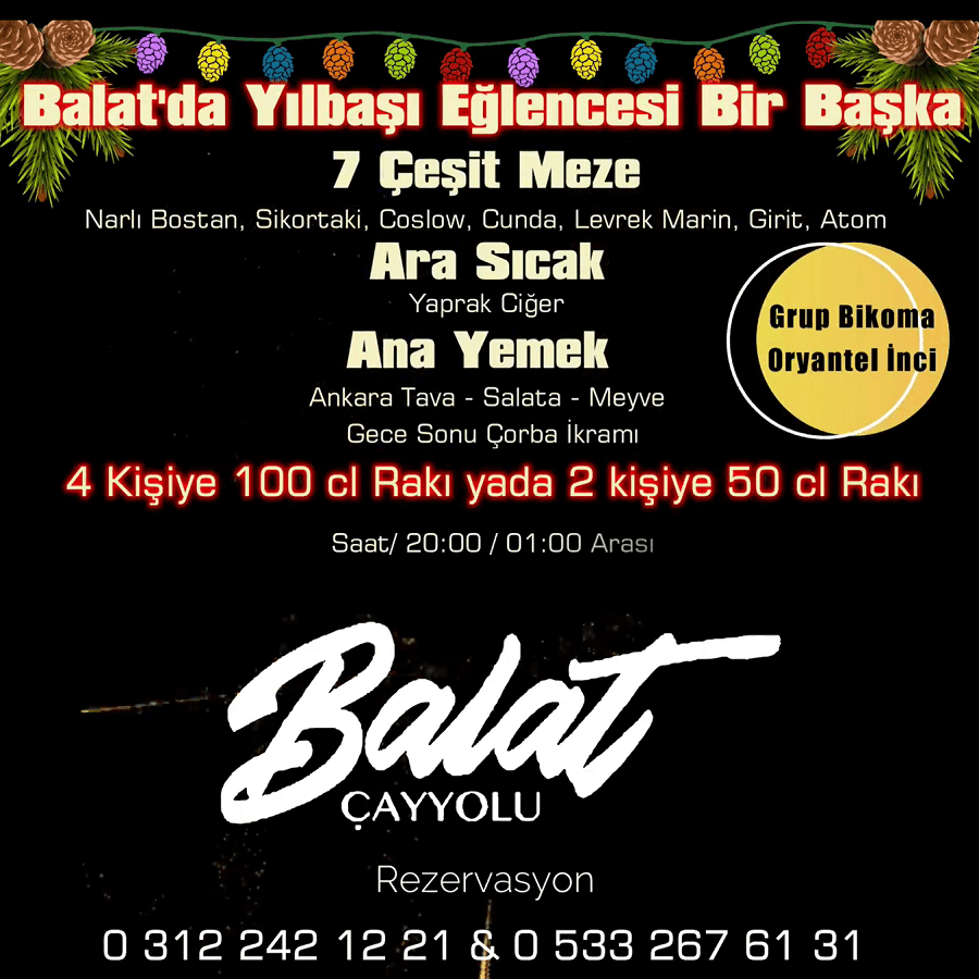 Ankara Balat Çayyolu Meyhanesi Yılbaşı Programı 2022