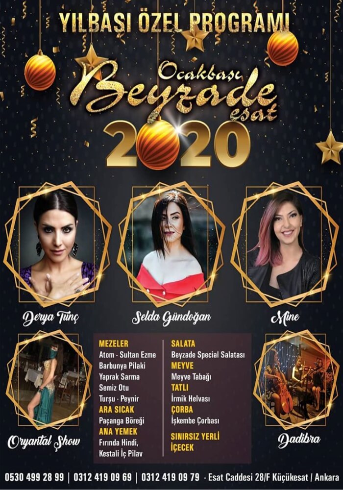Ankara Beyzade Ocakbaşı Restaurant Esat Yılbaşı Programı 2020