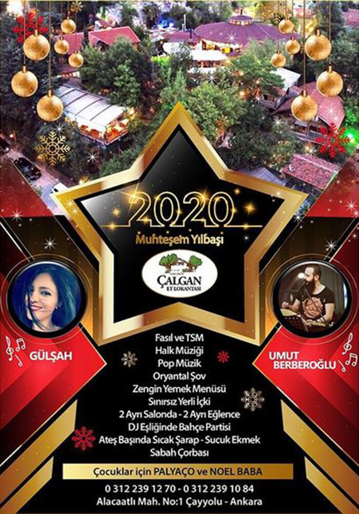 Ankara Çalgan Et Lokantası Yılbaşı Programı 2020