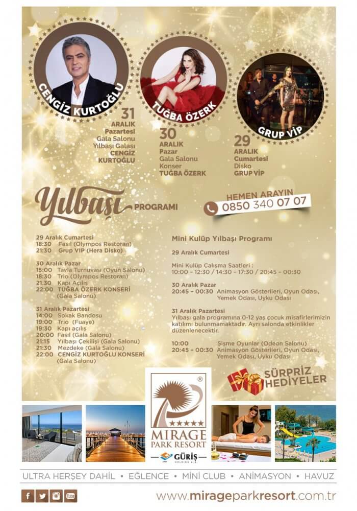 Antalya Mirage Park Resort 2019 Yılbaşı Galası
