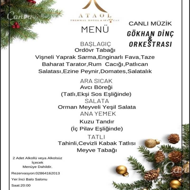Ataol Çan Termal Otel Çanakkale Yılbaşı Programı 2022