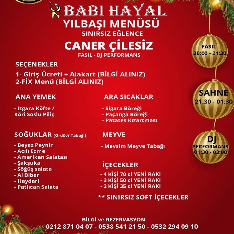 Bab-ı Hayal Pub Bar İstanbul Yılbaşı Programı 2022