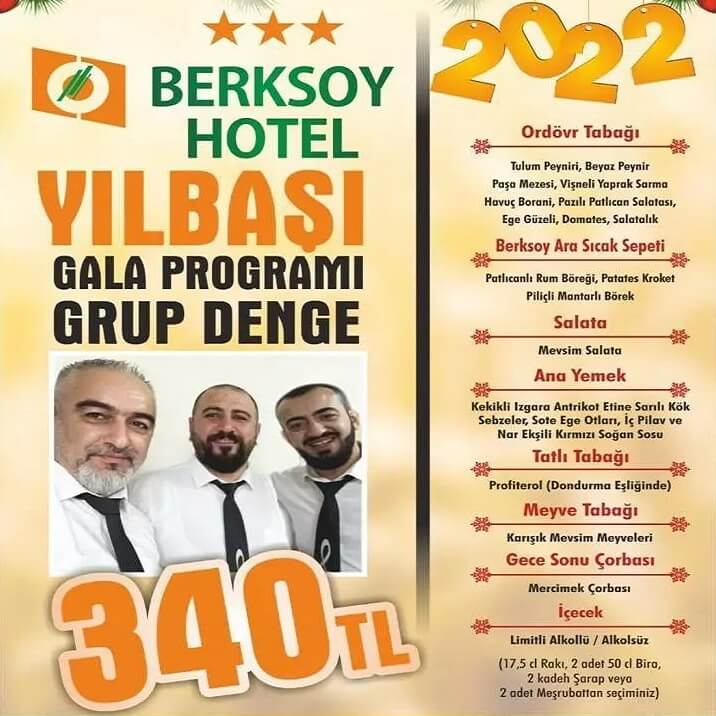Berksoy Hotel İzmir Yılbaşı Programı 2022