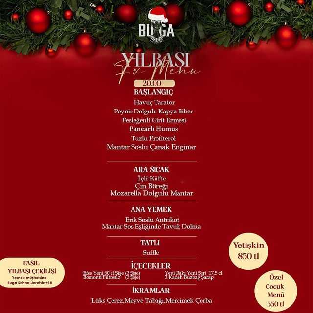 Buga Mavişehir Restaurant İzmir Yılbaşı Programı 2023