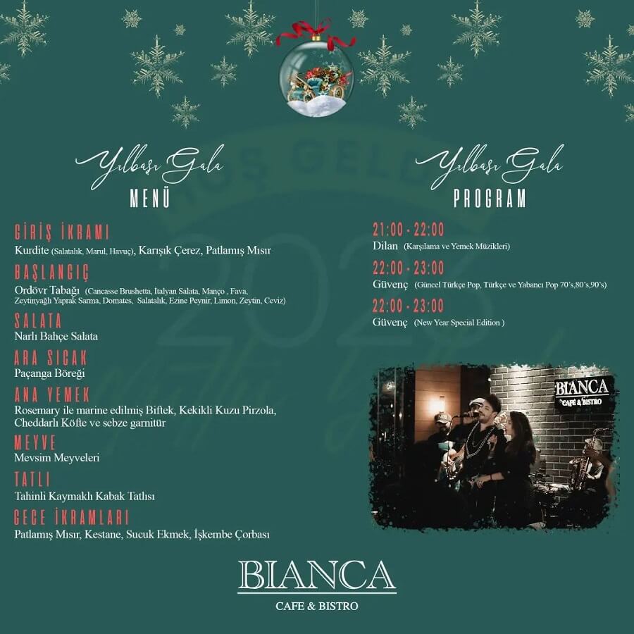 Casa Bianca Hotel Bianca Cafe & Bistro Yılbaşı Programı 2023