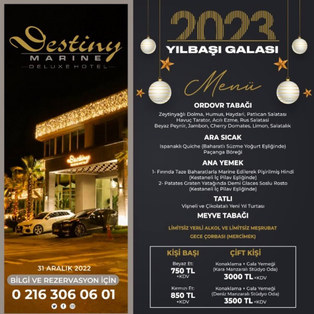 Destiny Marine Deluxe Hotel Yılbaşı Programı 2023