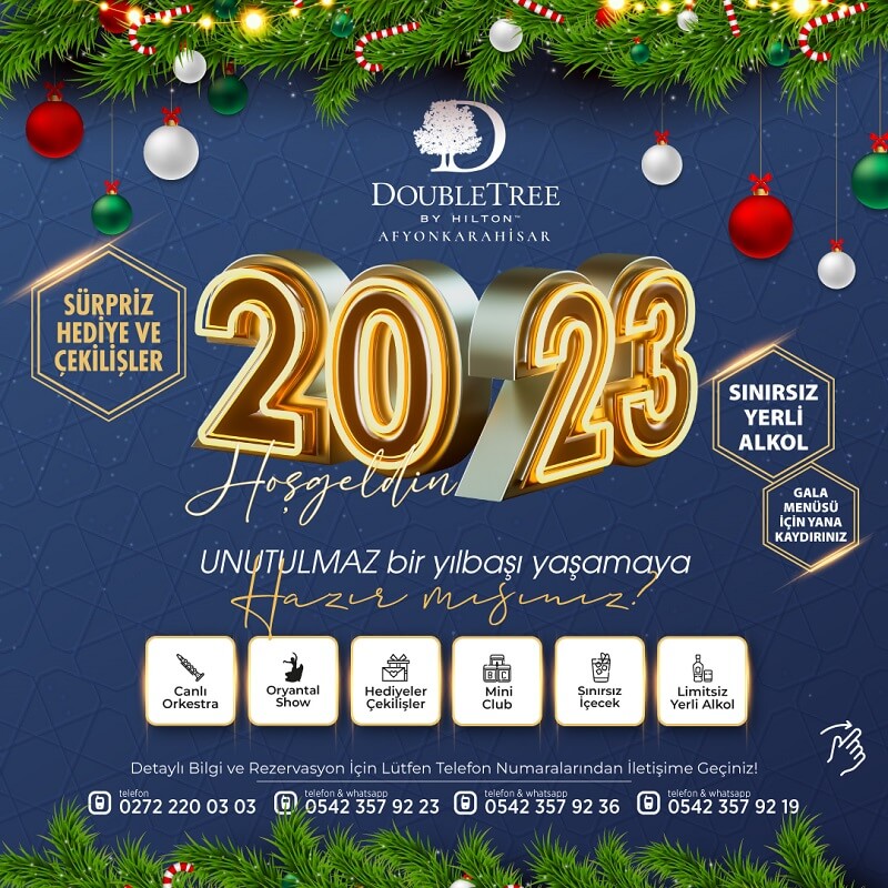 DoubleTree by Hilton Hotel Afyon Yılbaşı Programı 2023