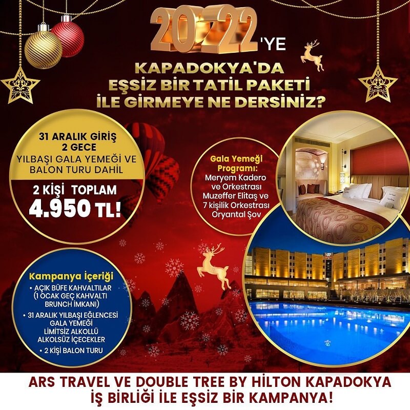 DoubleTree by Hilton Hotel Kapadokya Yılbaşı Programı 2022