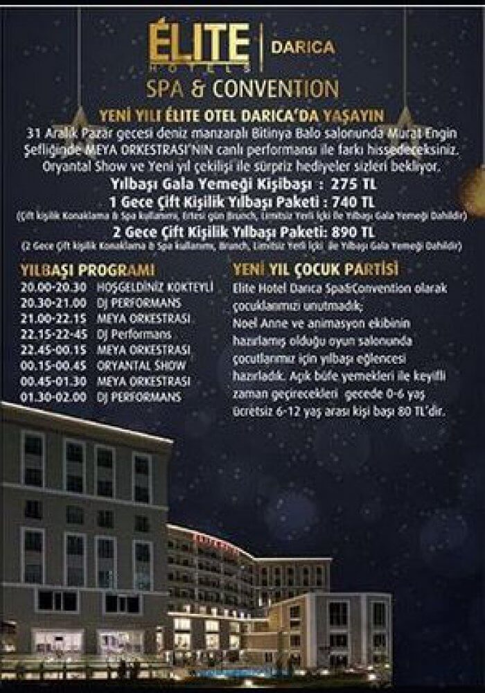 Elite Hotel Darıca Yılbaşı 2018