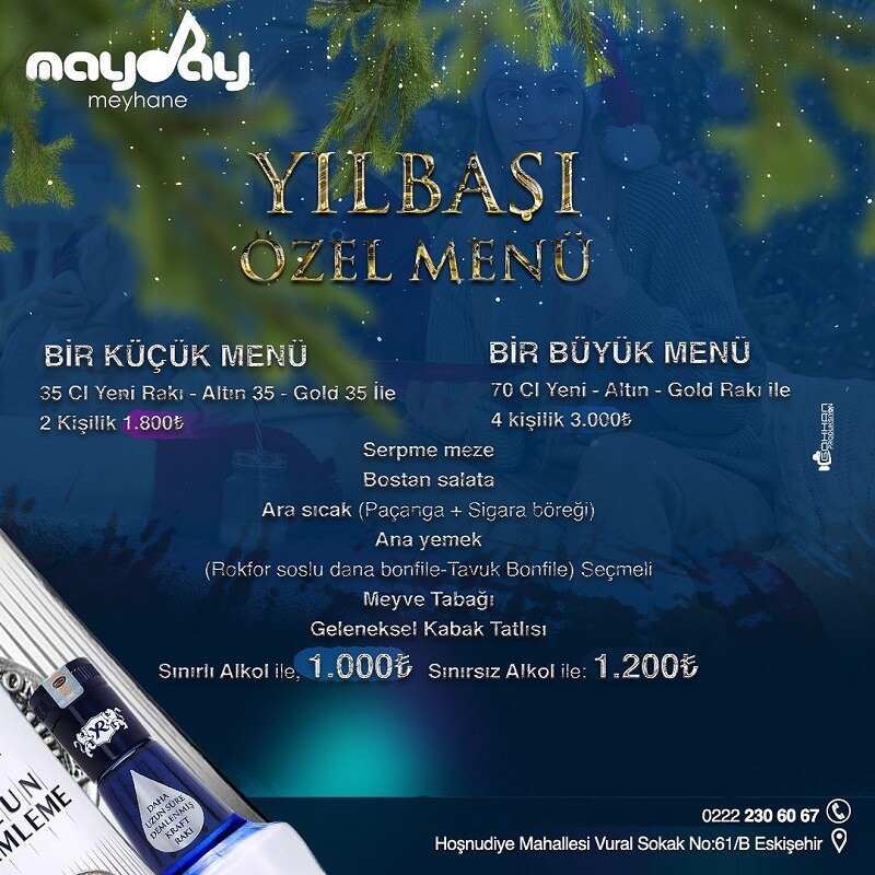 Eskişehir Mayday Meyhane Yılbaşı Programı 2023