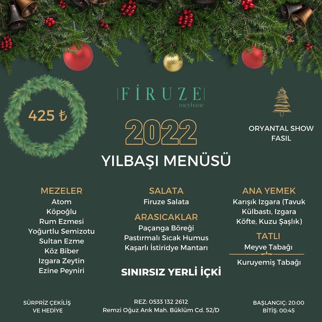 Firuze Meyhane Ankara Yılbaşı Programı 2022