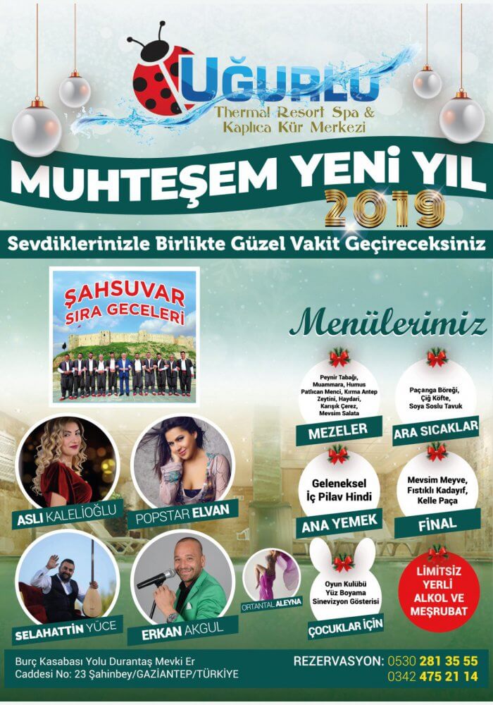 Gaziantep Uğurlu Termal Otel 2019 Yılbaşı Programı