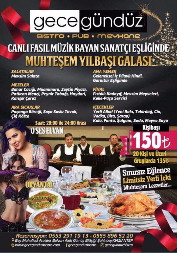 Gece Gündüz Bistro Yılbaşı 2018