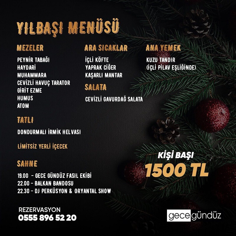 Gece Gündüz Bistro Yılbaşı Programı 2023