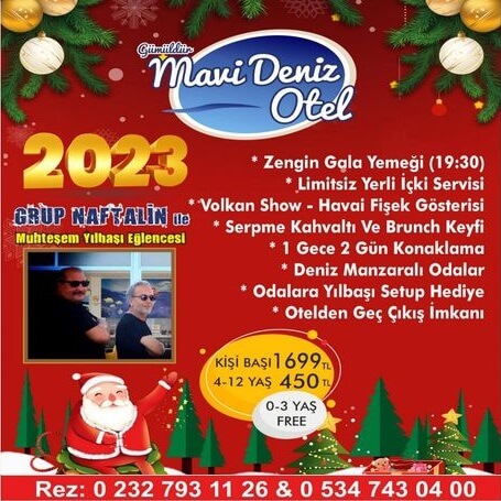 Gümüldür Mavi Deniz Otel İzmir Yılbaşı Programı 2023