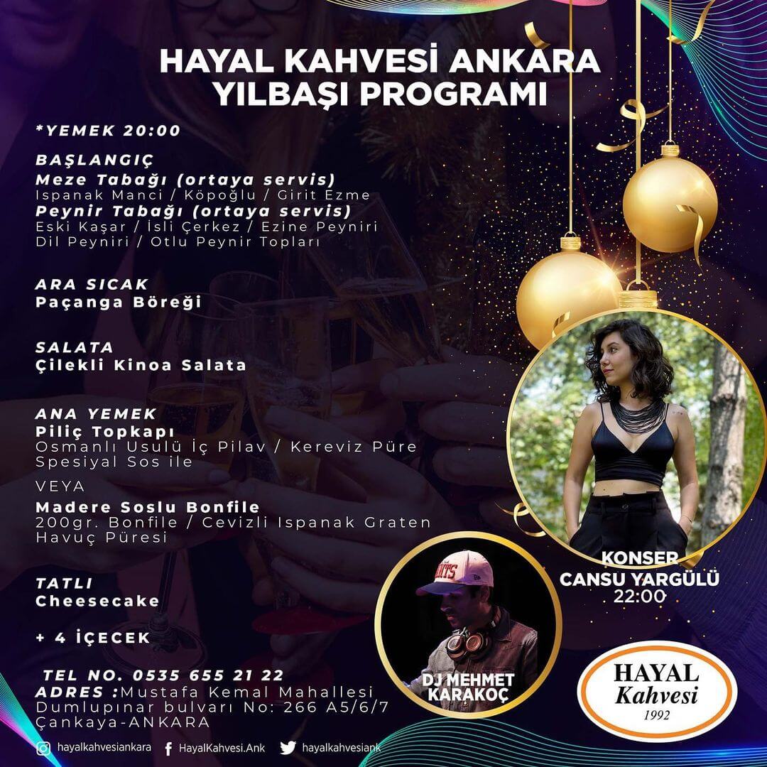 Hayal Kahvesi Ankara Yılbaşı Programı 2022