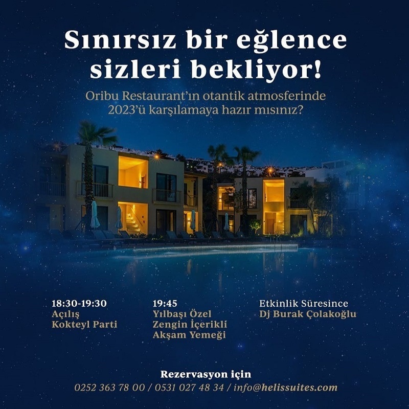 Helis Suites Bodrum Yılbaşı Programı 2023