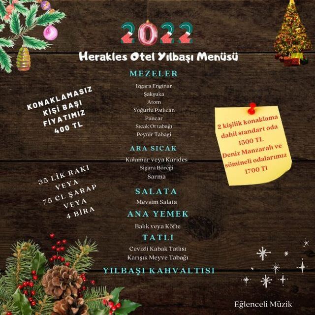 Herakles Butik Otel Restaurant İzmir Yılbaşı Programı 2022