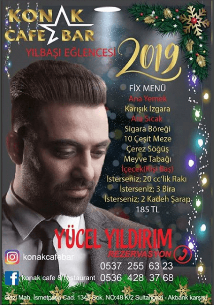 İstanbul Sultangazi Konak Cafe Bar Yılbaşı Programı 2019