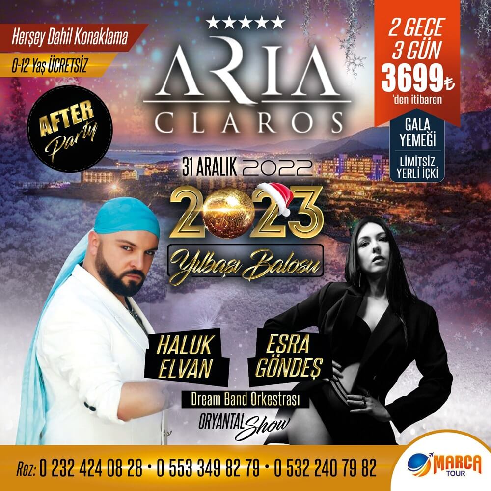 İzmir Aria Claros Beach & Spa Resort Yılbaşı Programı 2023