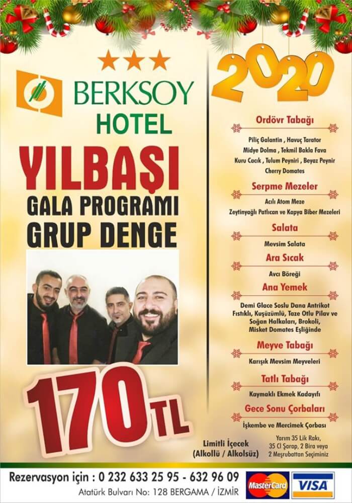 İzmir Berksoy Hotel Yılbaşı Programı 2020