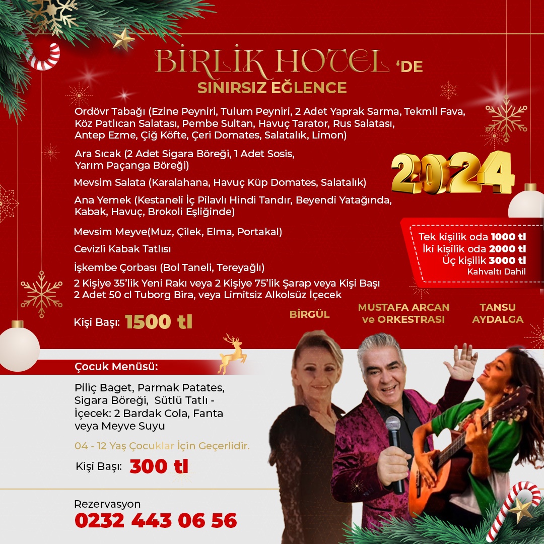 İzmir Birlik Otel Yılbaşı Programı 2024