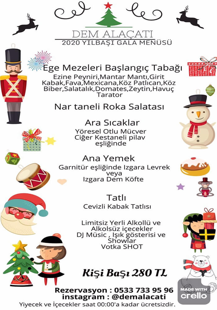 İzmir Dem Alaçatı Meyhane Yılbaşı Programı 2020