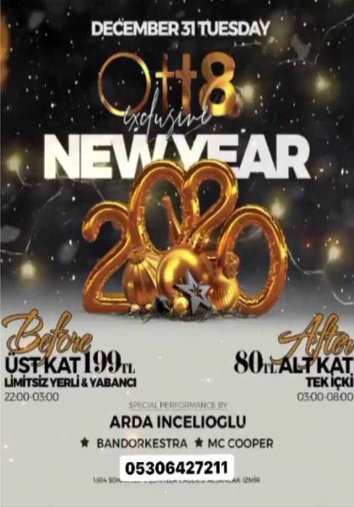 İzmir OTT8 After Club Yılbaşı Programı 2020