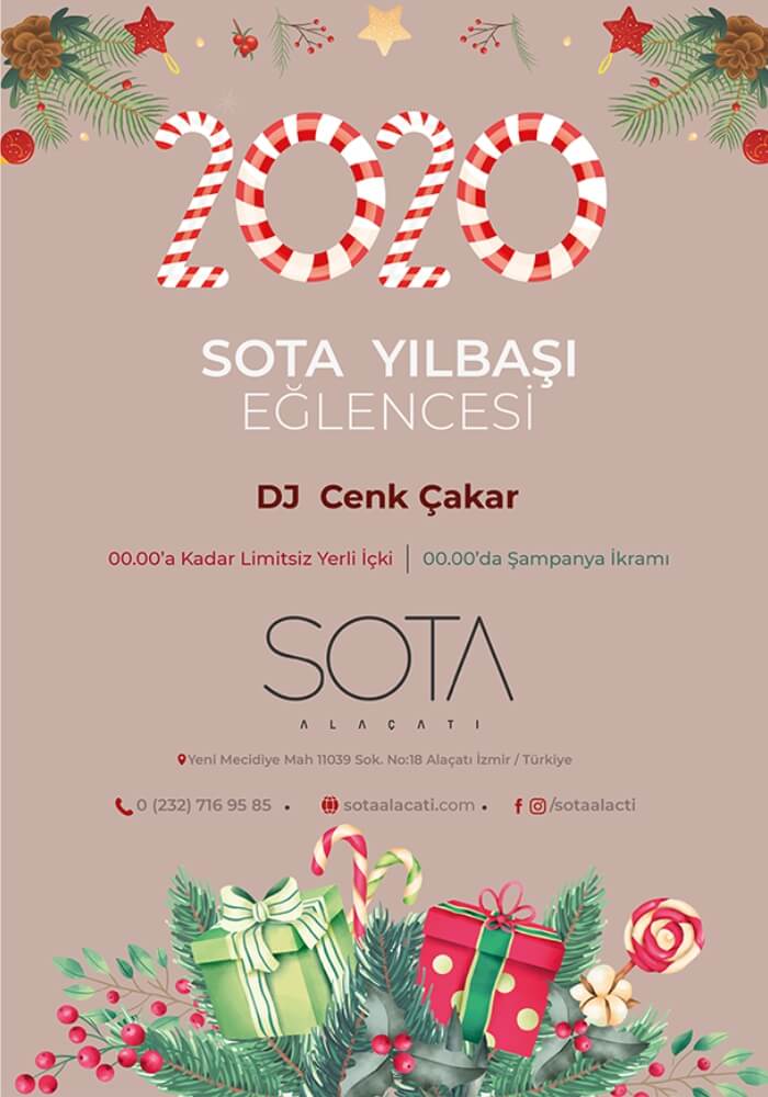 İzmir Sota Alaçatı Restaurant 2020 Yılbaşı Programı