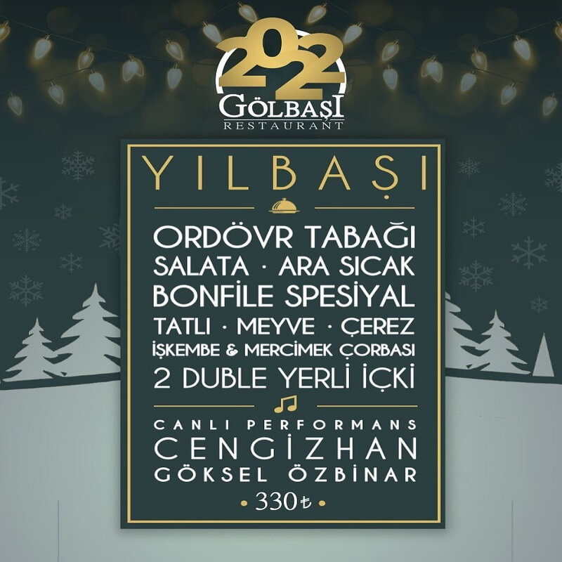 İzmit Gölcük Gölbaşı Restaurant Yılbaşı Programı 2022