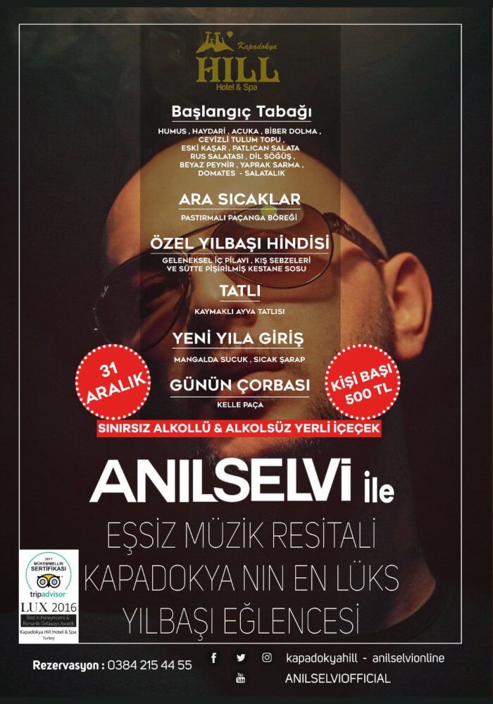 Kapadokya Hill Hotel Spa 2019 Yılbaşı Programı
