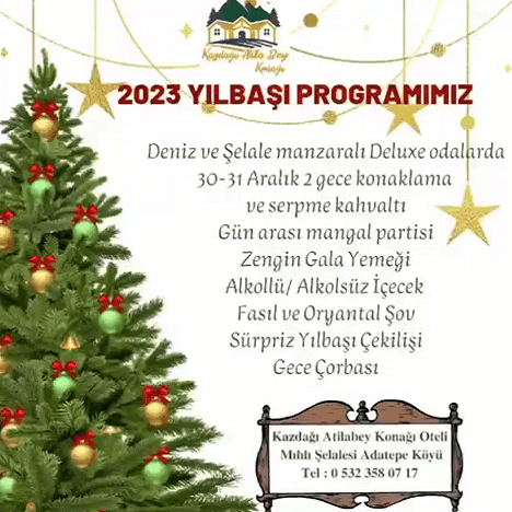 Kazdağı Atilabey Konağı Butik Otel Yılbaşı Programı 2023
