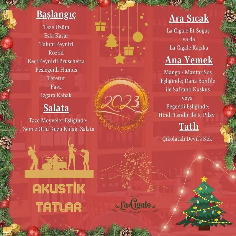 La Cigale Restaurant İzmir Yılbaşı Programı 2023